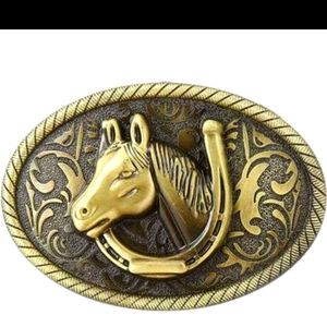 Western horses horse horseshoe farrier belt buckle